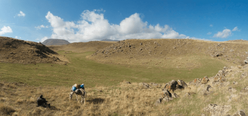 Paul reaches Milestone 27, near Mt. Subhan, Turkey (image source: Out of Eden Walk Facebook Page)