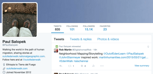 Mr. Salopek saw your maps. Here's his re-tweet of this blog post.